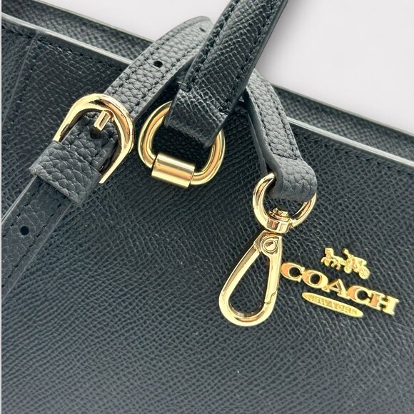 ⭐️⭐️SOLD⭐️⭐️ COACH Black Leather Alice Satchel Crossbody Handbag #CA224 - Picture 11 of 14